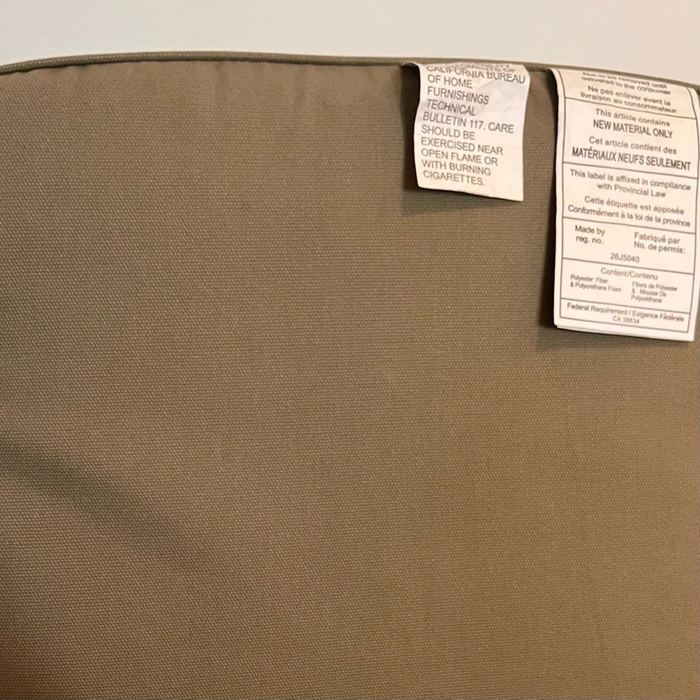NEW Pottery Barn Classic Dining Chair Cushion Solid Sage Piping 20” x 17.5”